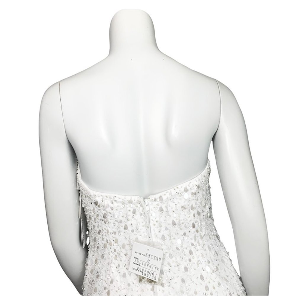 NWT GALINA SIGNATURE Strapless Mermaidcore Wedding Dress With Beaded Fri… - Picture 9 of 16